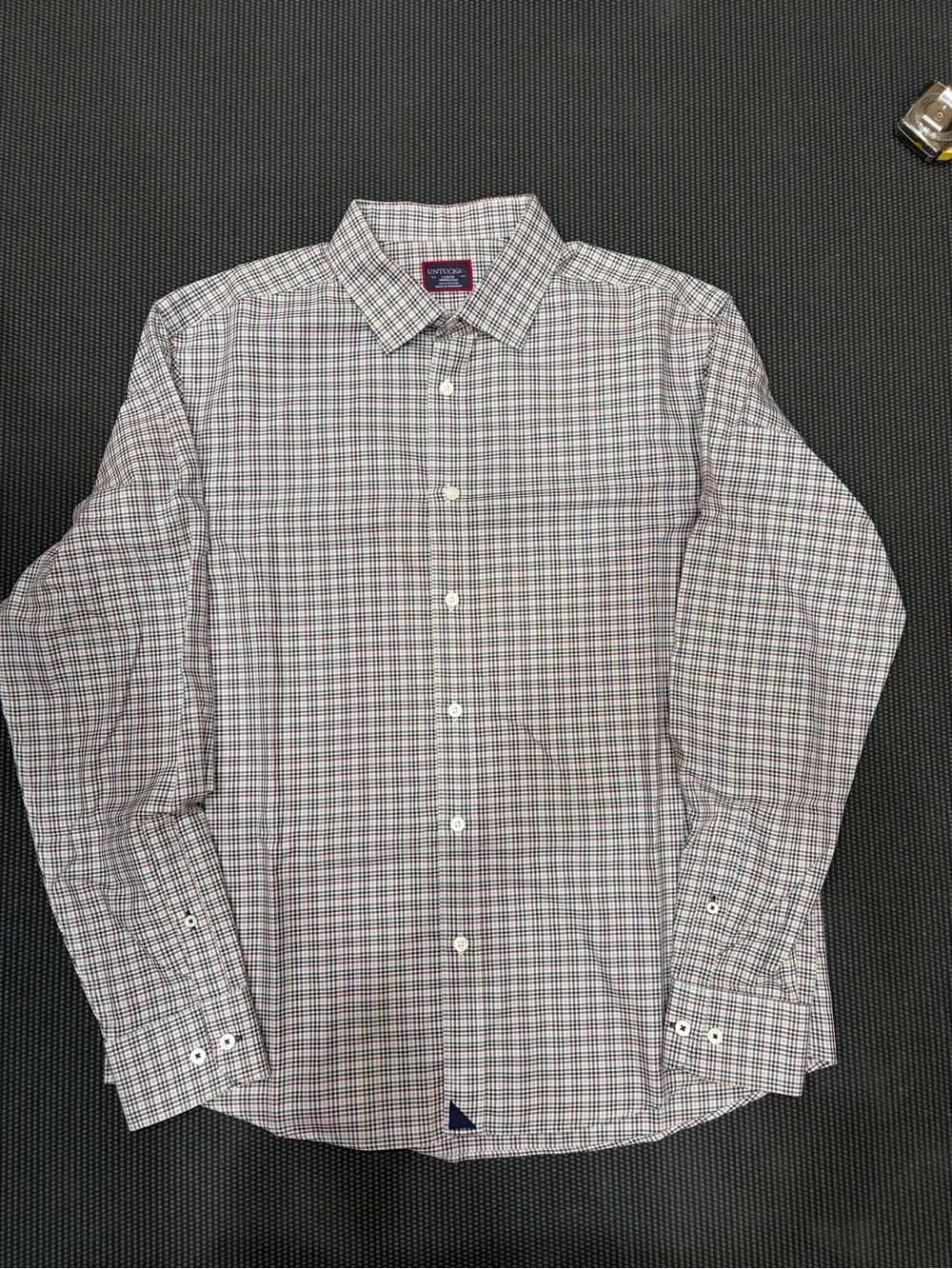 UNTUCKit Men’s Blue & Red Plaid Long-Sleeve Button-Up Shirt
